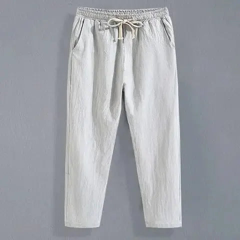 Summer Linen Pants Men Thin Loose Mens Joggers Cotton Linen Cropped Pants Men's Casual Pants Chinese Style Linen Pants by All Mart Bristol Ltd