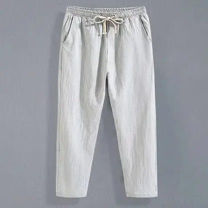 Summer Linen Pants Men Thin Loose Mens Joggers Cotton Linen Cropped Pants Men's Casual Pants Chinese Style Linen Pants by All Mart Bristol Ltd