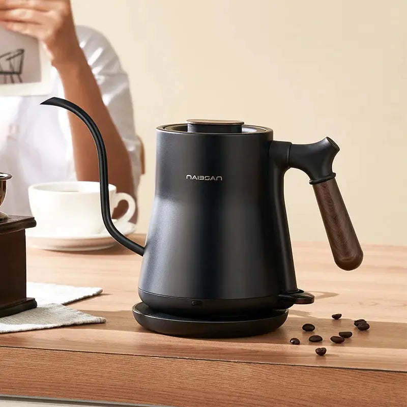 110V Electric Kettle Slender Mouth Hand-pour Coffee Kettle 304 Stainless Steel Quick Kettle Tea Kettle Auto Power Off 1000ml by All Mart Bristol Ltd