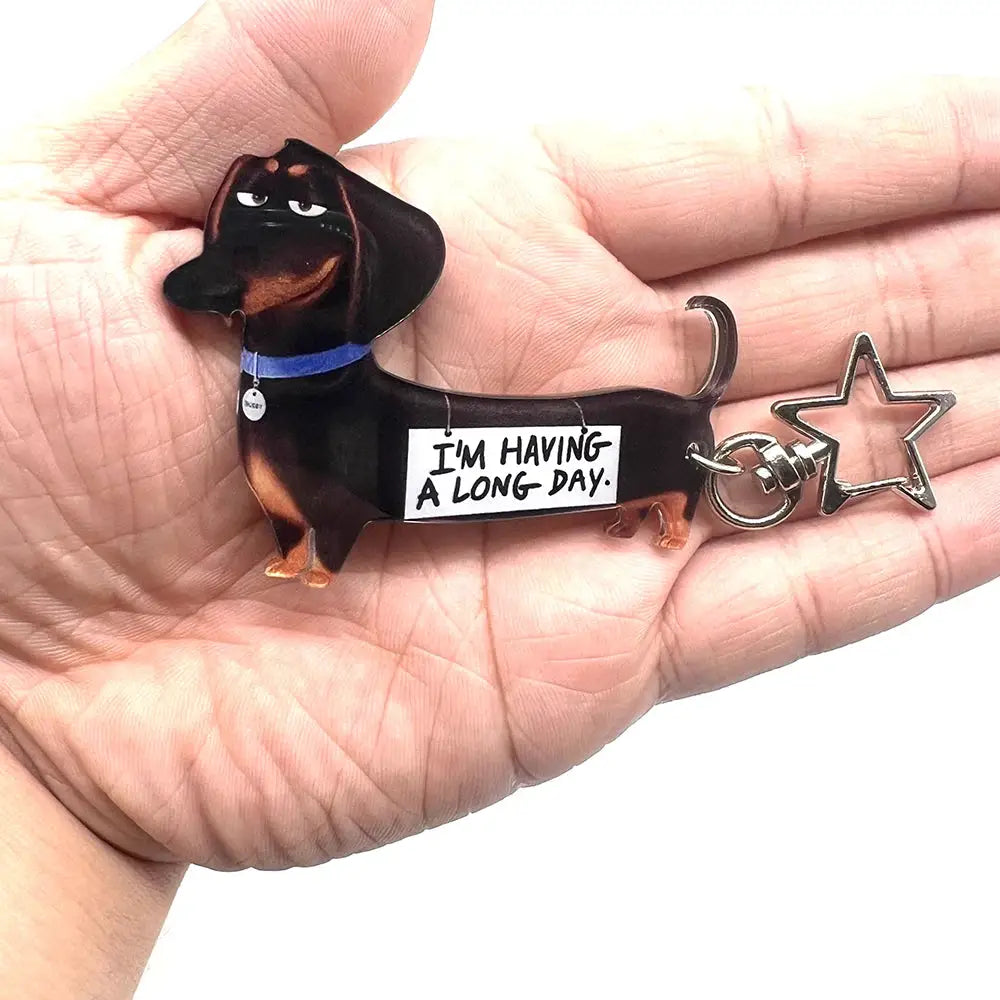 1pcs Cute Sausage Dog Acrylic Men's&Women's Keychain by All Mart Bristol Ltd