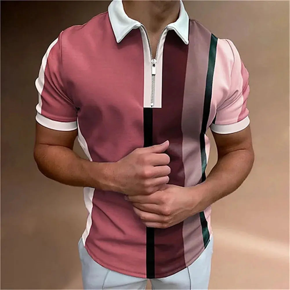 Men's Tops Polo Golf Men's King Print T Shirt High Quality Turndown Short Sleeve Zipper Pullover Original Golf Wear Men Clothing by All Mart Bristol Ltd