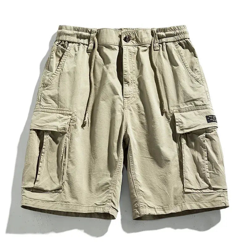 New Summer Solid Color Fashion Cotton Casual Breeches Cargo Men Shorts Men Breathable Quick Dry Multi Pocket Hip Hop Shorts by All Mart Bristol Ltd
