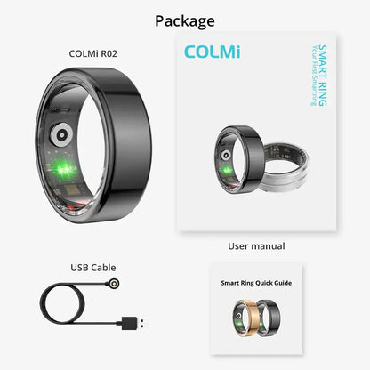COLMI R02 Smart Ring Military Grade Titanium Steel Shell Health Monitoring IP68 & 3ATM Waterproof Multi-sport Modes by All Mart Bristol Ltd