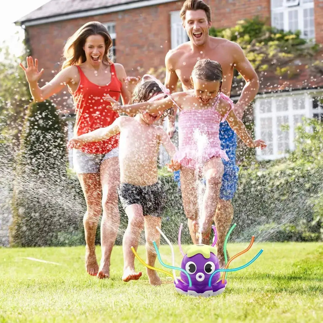 Space Rocket Octopus Sprinkler Water Toy Automatic Rotation Fun Spray Water Children's Water Playing Outdoor Toys by All Mart Bristol Ltd