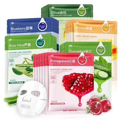 30pcs Fresh Fruits Facial Masks Face skincare Moisturizing Firming Hydrating Korean Face Mask Facial Skin Care Prodcuts by All Mart Bristol Ltd