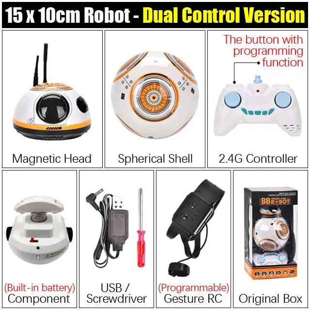 RC Robot 2.4G Radio Remote Control With Sound Watch Gesture Induction Sensor Intelligent Robot Car Model Kid Electronic Toy Gift by All Mart Bristol Ltd