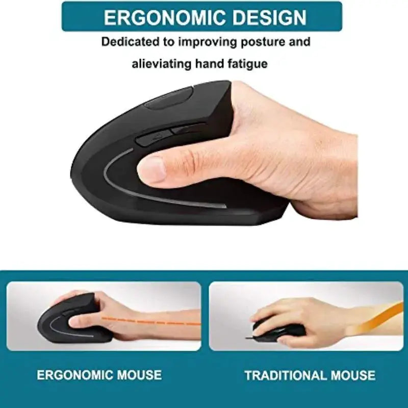 3 Levels DPI for Laptop, PC, Computer, Desktop, Notebook, Specially for Right-handers Wireless Vertical Mouse by All Mart Bristol Ltd