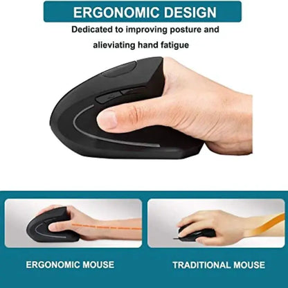 3 Levels DPI for Laptop, PC, Computer, Desktop, Notebook, Specially for Right-handers Wireless Vertical Mouse by All Mart Bristol Ltd