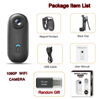 4K HD Mini Vlog Camera with WiFi Wireless Portable Action Body Cam for Sports Travel Photography Pocket Sized Video Recorder by All Mart Bristol Ltd