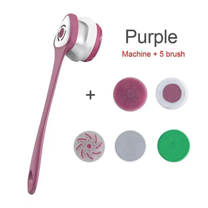 Electric 5-in-1 Rechargeable Body Cleaning Bath Brush Set by All Mart Bristol Ltd