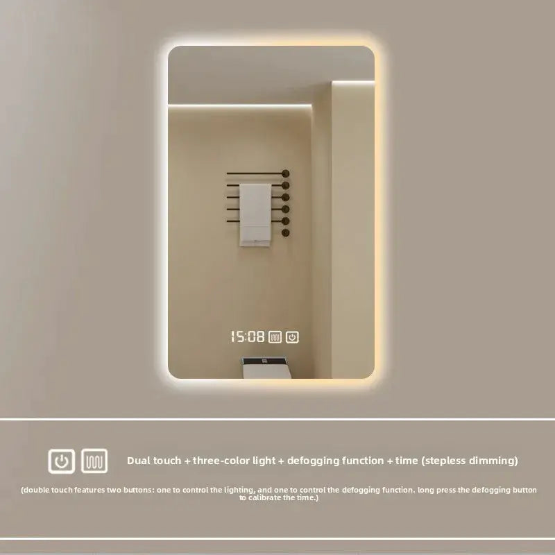 New Smart Mirror Wall Hanging LED High Definition Induction Anti-fog Bathroom Mirror Touch Screen 23.5 * 15.5 Inches Vanity by All Mart Bristol Ltd
