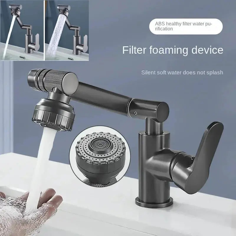 1080° Swivel Kitchen Sink Faucet Bathroom Sink Faucet Basin Faucet Multifunction Cold and Hot Water Tap by All Mart Bristol Ltd
