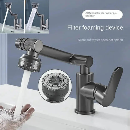 1080° Swivel Kitchen Sink Faucet Bathroom Sink Faucet Basin Faucet Multifunction Cold and Hot Water Tap by All Mart Bristol Ltd