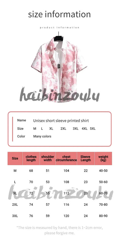 Men and Women's Short-Sleeved Printed Shirt, Casual Beach Clothes, Personality Thin Couple Tops, New by All Mart Bristol Ltd