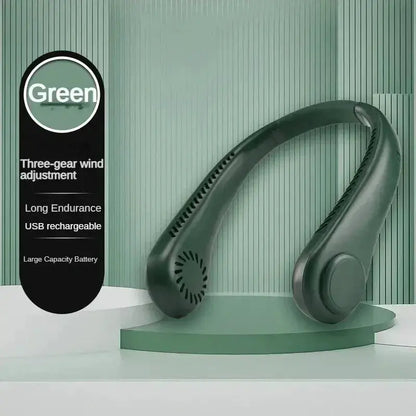 Portable Bladeless Neck Fan Rechargeable 3 Speed Cooling by All Mart Bristol Ltd