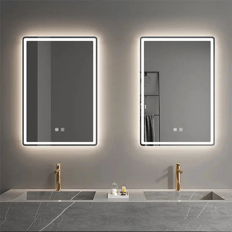 Rectangular Smart Beauty Makeup Bathroom Mirror With 3 Color Light Defogging Touch Button Vantiy Wall Hanging Bathroom Mirrors by All Mart Bristol Ltd