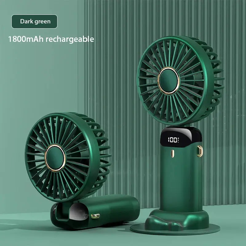 2024 New 1800mAh Portable Fan Rechargeable 90° Foldable Fan Mini Air Conditioner Small Fan Air Cooler with LED Digital Display by All Mart Bristol Ltd