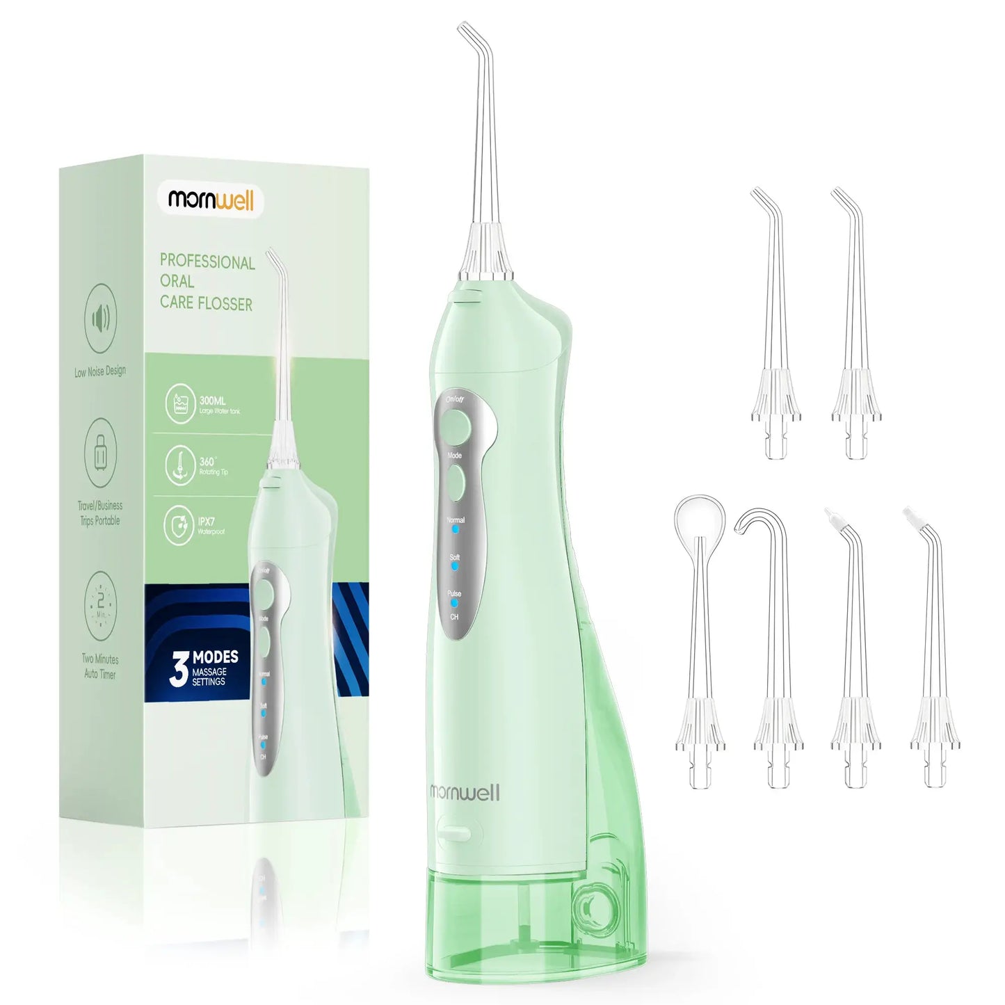D52 Portable Cordless Water Flosser USB Rechargeable Water Jet Floss Tooth Pick 4 Jet Tip 300ml 3 Modes Teeth Clean for Travel by All Mart Bristol Ltd