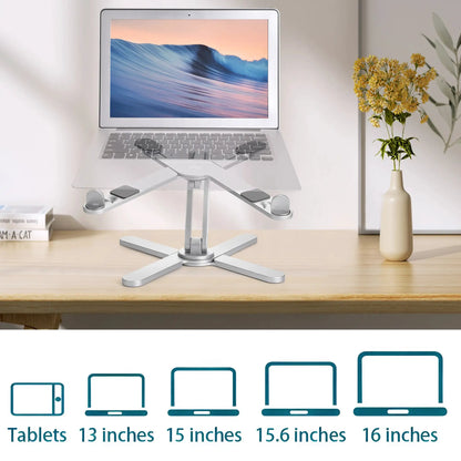Foldable Laptop Stand 360°Rotation Notebook Table Adjustable Aluminum Alloy Holder Portable X Type Bracket for 10-17 inch Laptop by All Mart Bristol Ltd