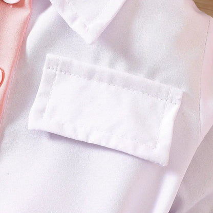 Prowow 3-24M Baby Girls Dresses Long Sleeve Pink White Patchwork Belted Dress For Girl Newborn Baby Clothes Infants by All Mart Bristol Ltd