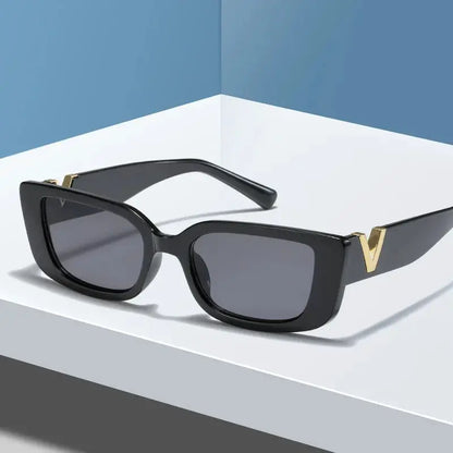 Retro Cat Eye Frame Sunglasses Women Luxury V Sun Glasses Men Fashion Rectangle Jelly Glasses with Metal Hinges UV400 by All Mart Bristol Ltd