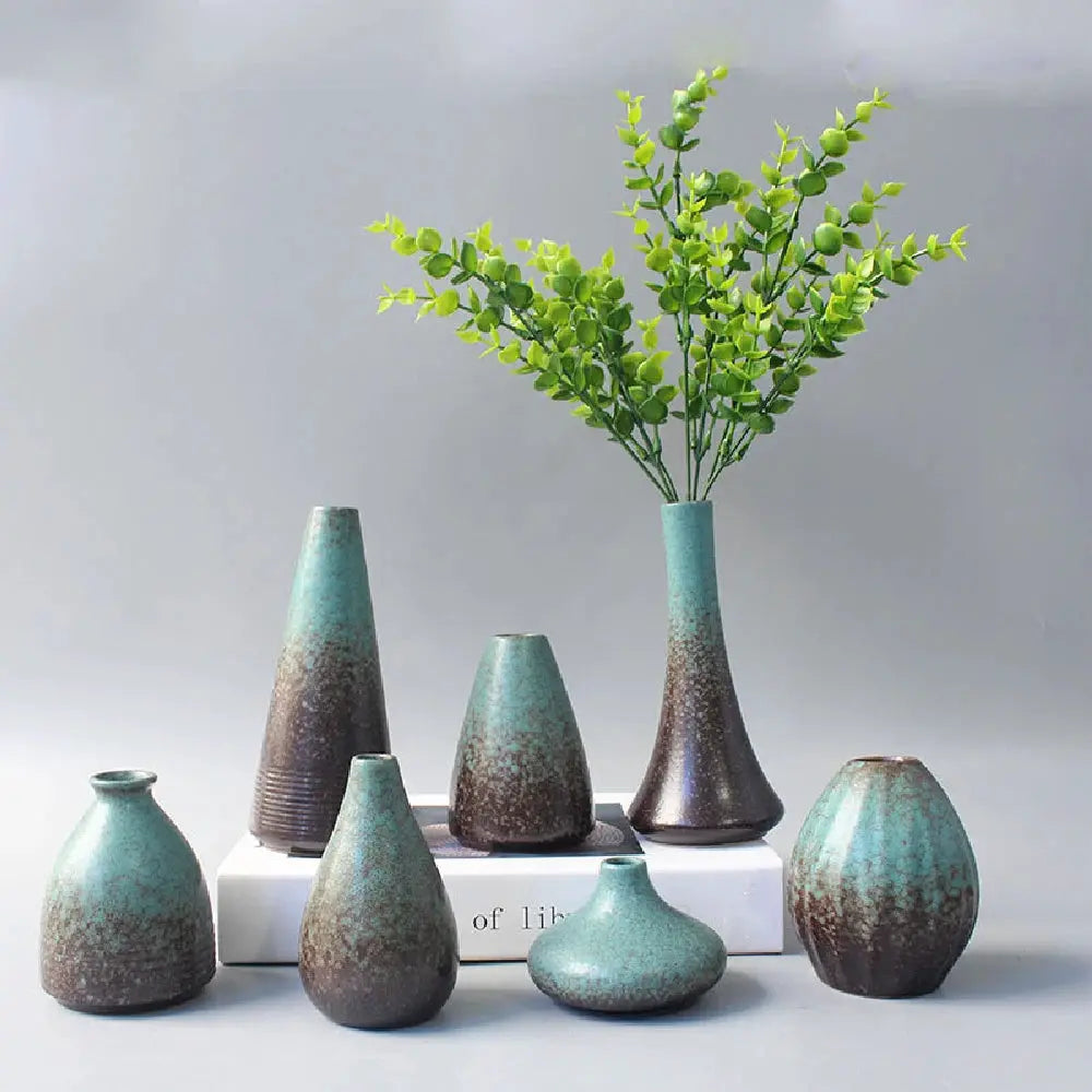 Ceramic Small flower Vase Home Decoration Crafts Tabletop Ornament Simplicity Japanese-style Decoration by All Mart Bristol Ltd