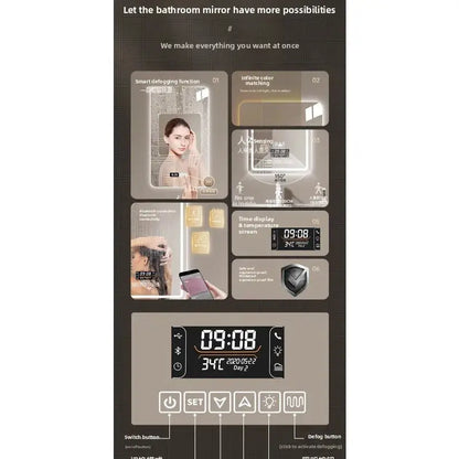 New Smart Mirror Wall Hanging LED High Definition Induction Anti-fog Bathroom Mirror Touch Screen 23.5 * 15.5 Inches Vanity by All Mart Bristol Ltd