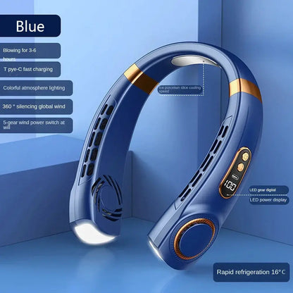 Portable Bladeless Neck Fan with LED Digital Display by All Mart Bristol Ltd