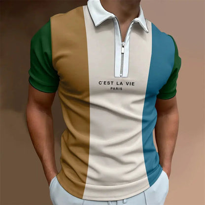 Men's Tops Polo Golf Men's King Print T Shirt High Quality Turndown Short Sleeve Zipper Pullover Original Golf Wear Men Clothing by All Mart Bristol Ltd