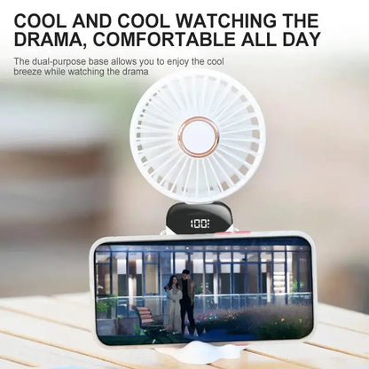 2024 New 1800mAh Portable Fan Rechargeable 90° Foldable Fan Mini Air Conditioner Small Fan Air Cooler with LED Digital Display by All Mart Bristol Ltd