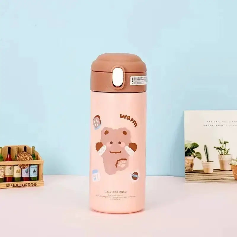 380ML Thermos Vacuum Flask Cute Cartoon 304 Stainless Steel Thermal Water Bottle Insulated Straw Cups Tumbler Drinkware by All Mart Bristol Ltd