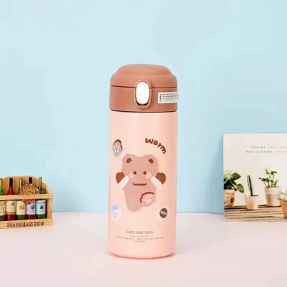 380ML Thermos Vacuum Flask Cute Cartoon 304 Stainless Steel Thermal Water Bottle Insulated Straw Cups Tumbler Drinkware by All Mart Bristol Ltd