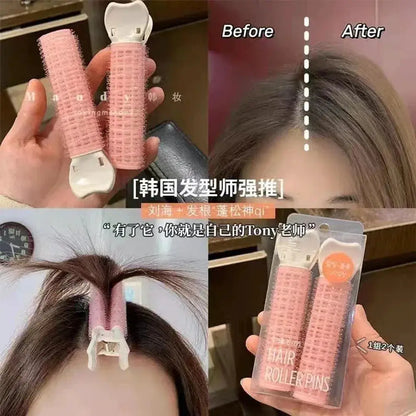 2Pcs Bangs Hair Root Fluffy Hair Clips Lazy Hair Top Styling Curling Barrel Portable Korean Hair Clips Hair Rollers by All Mart Bristol Ltd