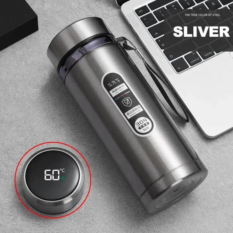 LED Temperature 500ML-1Liter Stainless Steel Thermos Bottle withDisplay Sus304 Tea Water Bottle Vacuum Flask Portable Cups by All Mart Bristol Ltd