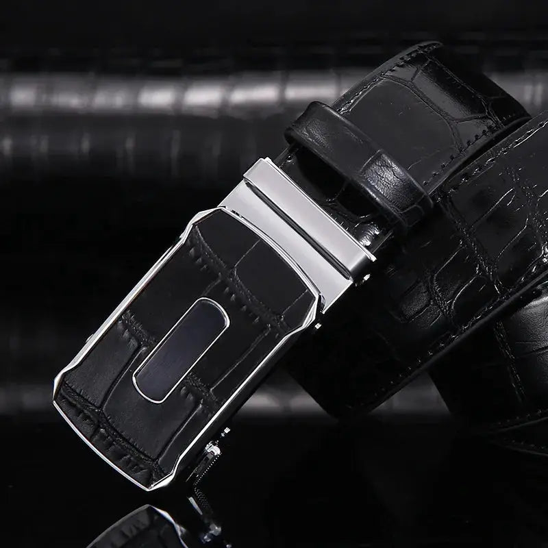 2022 New Luxury Genuine Leather Belt Men's Automatic Buckle Cowhide Leather Belt High-end Youth Business All-match Waistband by All Mart Bristol Ltd