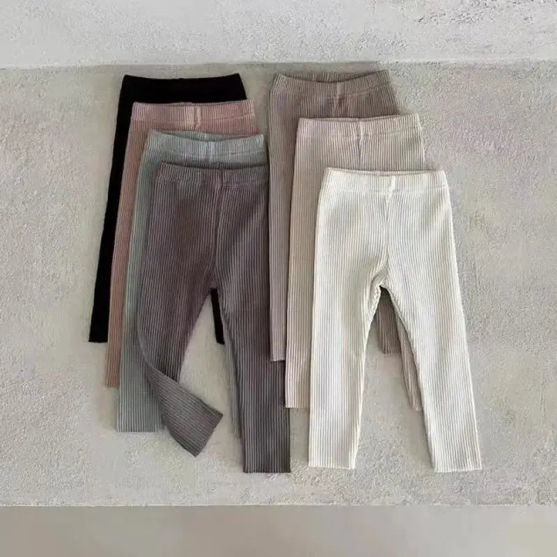 New Baby Cotton Ribbed Leggings Solid Cotton Infant Stretch Pants Soft Comfortable Toddler Pants Kids Boys Girls Trousers by All Mart Bristol Ltd