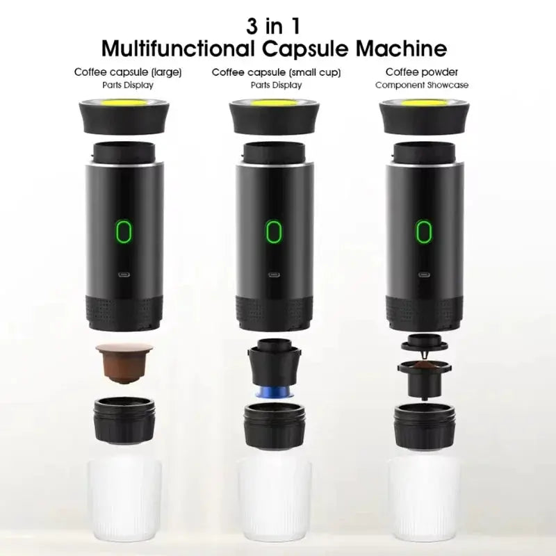 Portable 3-in-1 Electric Espresso Coffee Maker for Travel by All Mart Bristol Ltd
