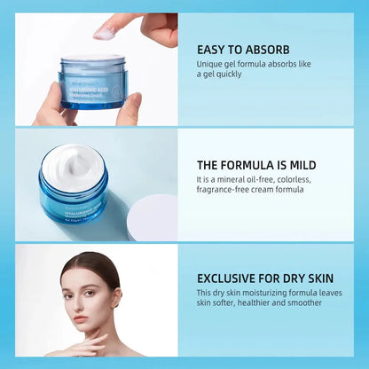 Hyaluronic Acid Gel Cream Hydrating Face Moisturizer For Hydrate&Smooth Extra-Dry Skin Nourishing Improve Dryness Facial Lotion by All Mart Bristol Ltd