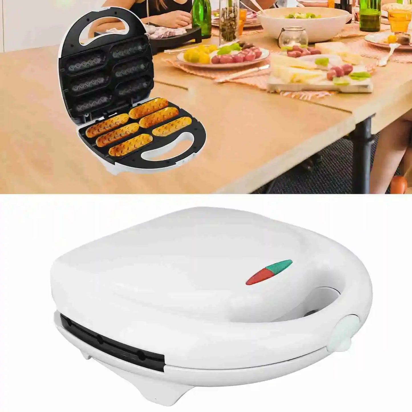 750W Electric Waffle Corn Dog Maker for 6 Snacks by All Mart Bristol Ltd