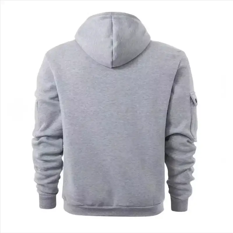 Spring Autumn Hooded Hoodies Men Fashion Zipper Pocket Sports Cardigan Outwear Male Solid Casual Jogging Sweatshirt Jackets Coat by All Mart Bristol Ltd