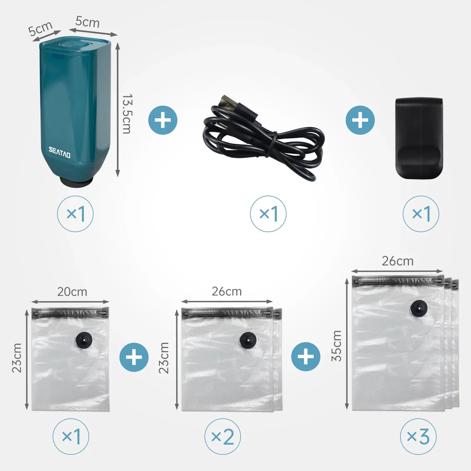 Electric Handheld Vacuum Sealer and Reusable Food Storage Bags by All Mart Bristol Ltd