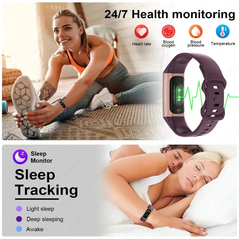 2025 Sport Smart Bracelet Fitness Tracker For Man Women Band Waterproof Connected Phone Tracker Men Smart Watch For Android ios by All Mart Bristol Ltd