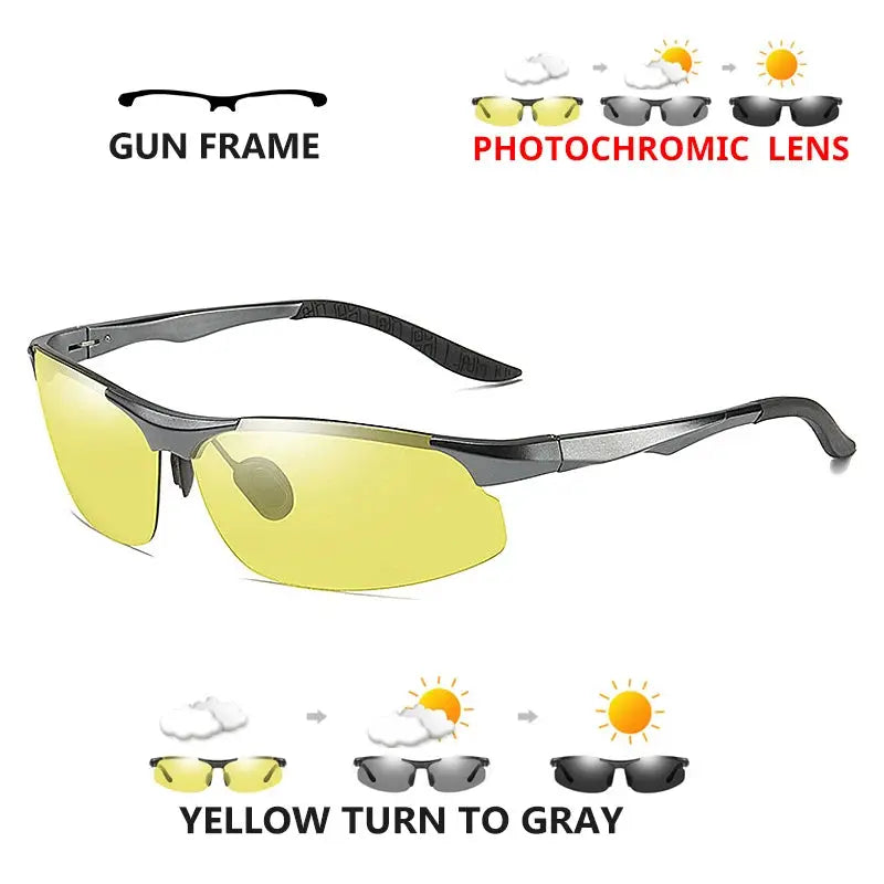 Aluminum Photochromic Polarized Sunglasses Man Driving Sun Glasses Male Outdoor Sport Eyewear Anti-UV oculos de sol masculino by All Mart Bristol Ltd