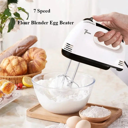 Handheld Electric Egg Beater, Household Automatic Mixer, Handheld Food Cake Bread Baking Dough Mixer, 7-speed Cream Blender by All Mart Bristol Ltd