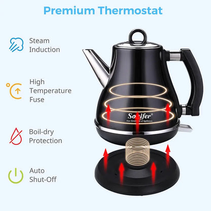 1.2L Colorful 304 Stainless Steel Electric Kettle 1500W Household 220V Quick Heating Electric Boiling Tea Pot Sonifer by All Mart Bristol Ltd