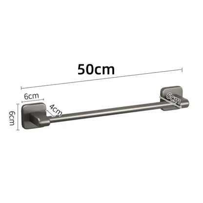 Bathroom Towel Holder Without Drilling Bathroom Black Towel Rack Towel Bar Self-Adhesive Bathroom Towel Rack Towel Rail by All Mart Bristol Ltd