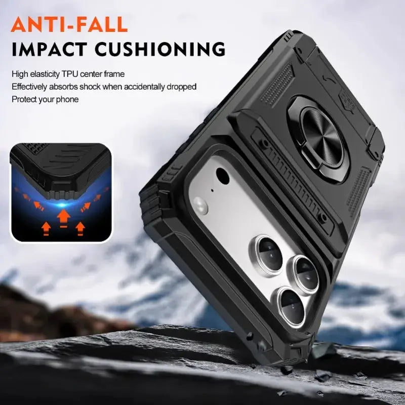 Case For iPhone 17 16 15 14 13 Pro Max Plus 17 Air Magnetic Rotated Ring Kickstand Heavy Duty Drop Protection Wallet Armor Cover by All Mart Bristol Ltd