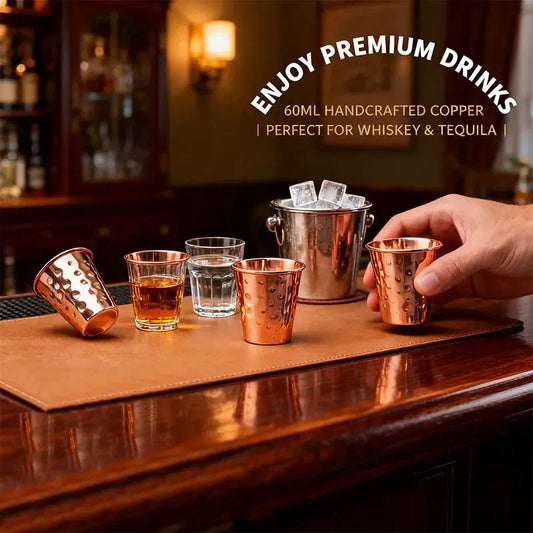 New 100% Copper Cups Pure Solid Moscow Mule PURE Copper Mugs-Shaped 2oz Cocktail Cups Beer Cup Milk Mug Drinkware by All Mart Bristol Ltd