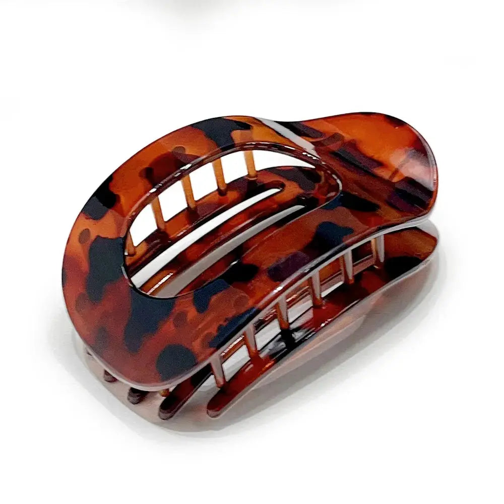 Fashion Oval Hair Claw Clip for Women New Design Leopard Matte Curved Flat Styling Barrettes Acrylic Lying Down Hair Accessories by All Mart Bristol Ltd
