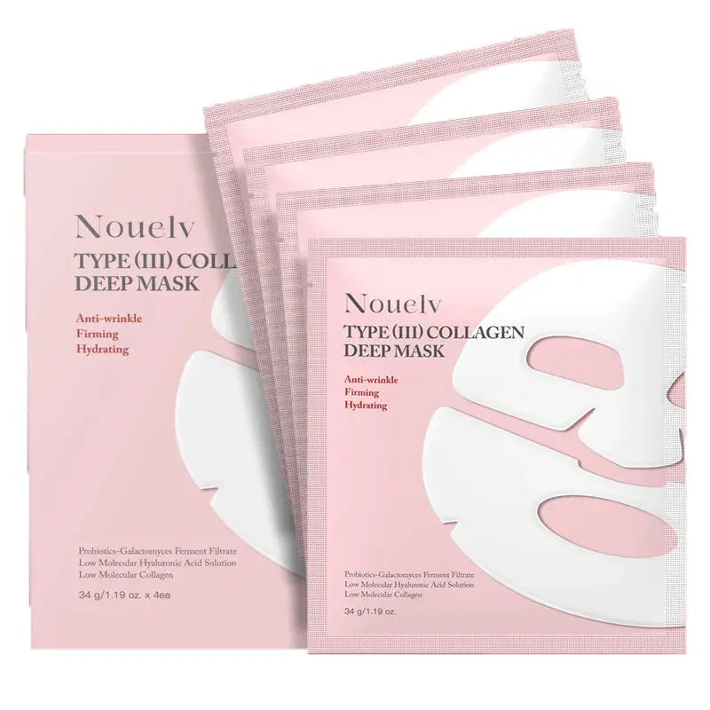 4Pcs/Box Absorbable Collagen Deep Mask Moisturizing Facial Mask Anti Wrinke Lighting Firming Skin Care by All Mart Bristol Ltd